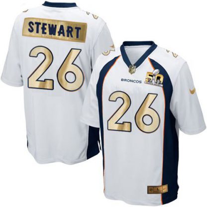 Nike Denver Broncos #26 Darian Stewart White Men's Stitched NFL Game Super Bowl 50 Collection Jersey