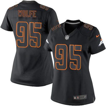 Nike Denver Broncos #95 Derek Wolfe Black Impact Women's Stitched NFL Limited Jersey