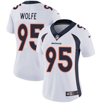 Nike Denver Broncos #95 Derek Wolfe White Women's Stitched NFL Vapor Untouchable Limited Jersey