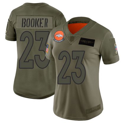 Nike Denver Broncos #23 Devontae Booker Camo Women's Stitched NFL Limited 2019 Salute to Service Jersey