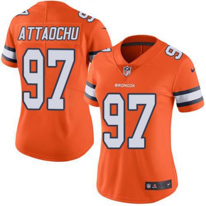 Nike Denver Broncos #97 Jeremiah Attaochu Orange Women's Stitched NFL Limited Rush Jersey