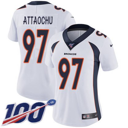 Nike Denver Broncos #97 Jeremiah Attaochu White Women's Stitched NFL 100th Season Vapor Untouchable Limited Jersey