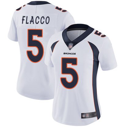 Nike Denver Broncos #5 Joe Flacco White Women's Stitched NFL Vapor Untouchable Limited Jersey