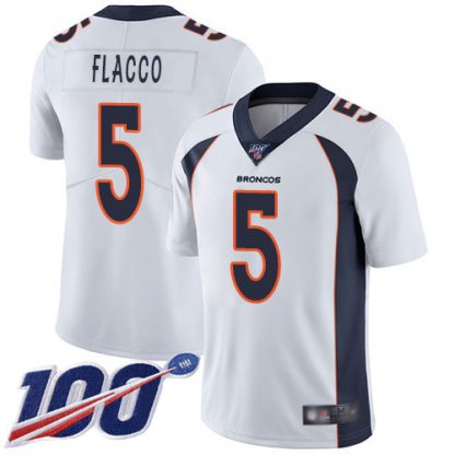 Nike Denver Broncos #5 Joe Flacco White Youth Stitched NFL 100th Season Vapor Limited Jersey