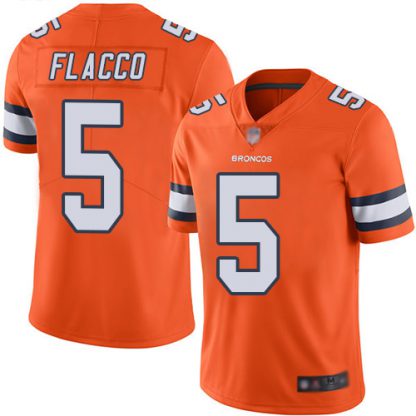 Nike Denver Broncos #5 Joe Flacco Orange Men's Stitched NFL Limited Rush Jersey