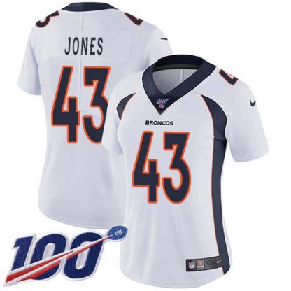 Nike Denver Broncos #43 Joe Jones White Women's Stitched NFL 100th Season Vapor Untouchable Limited Jersey