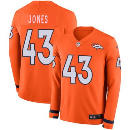 Nike Denver Broncos #43 Joe Jones Orange Team Color Youth Stitched NFL Limited Therma Long Sleeve Jersey