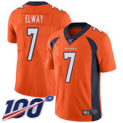 Nike Denver Broncos #7 John Elway Orange Men's Stitched NFL 100th Season Vapor Limited Jersey