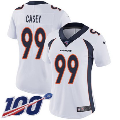 Nike Denver Broncos #99 Jurrell Casey White Women's Stitched NFL 100th Season Vapor Untouchable Limited Jersey
