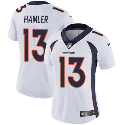 Nike Denver Broncos #13 KJ Hamler White Women's Stitched NFL Vapor Untouchable Limited Jersey