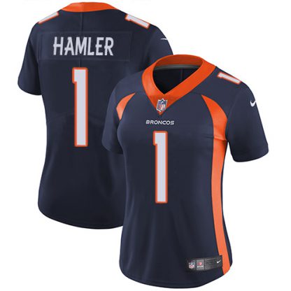 Nike Denver Broncos #1 KJ Hamler Navy Blue Alternate Women's Stitched NFL Vapor Untouchable Limited Jersey