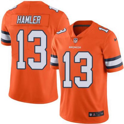 Nike Denver Broncos #13 KJ Hamler Orange Men's Stitched NFL Limited Rush Jersey