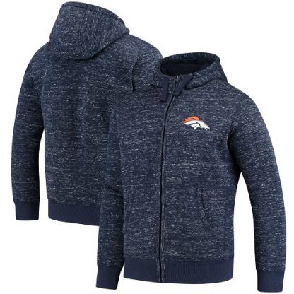 Men's Denver Denver Broncos G-III Sports by Carl Banks Heathered Navy Discovery Sherpa Full-Zip Jacket