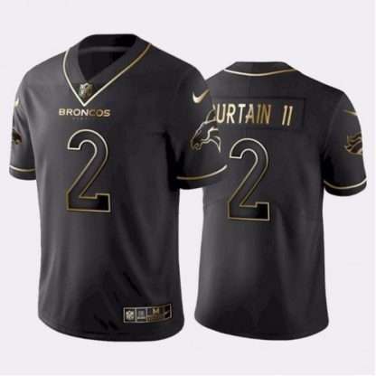 Denver Denver Broncos #2 Patrick Surtain II Men's Nike Black Golden Limited NFL 100 Jersey
