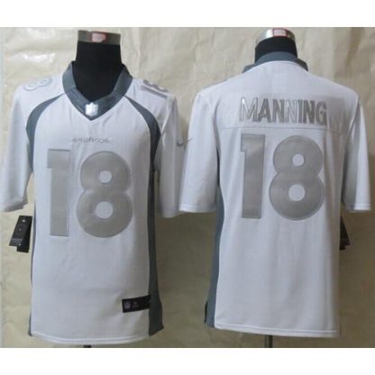 Nike Denver Broncos #18 Peyton Manning White Men's Stitched NFL Limited Platinum Jersey