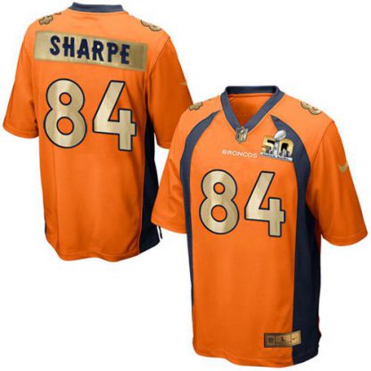 Nike Denver Broncos #84 Shannon Sharpe Orange Team Color Men's Stitched NFL Game Super Bowl 50 Collection Jersey