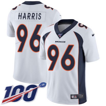 Nike Denver Broncos #96 Shelby Harris White Men's Stitched NFL 100th Season Vapor Untouchable Limited Jersey