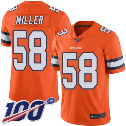 Nike Denver Broncos #58 Von Miller Orange Youth Stitched NFL Limited Rush 100th Season Jersey