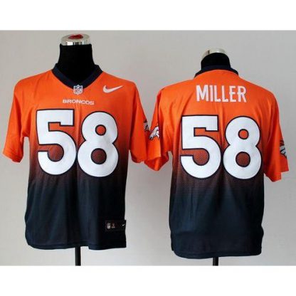 Nike Denver Broncos #58 Von Miller Orange/Navy Blue Men's Stitched NFL Elite Fadeaway Fashion Jersey