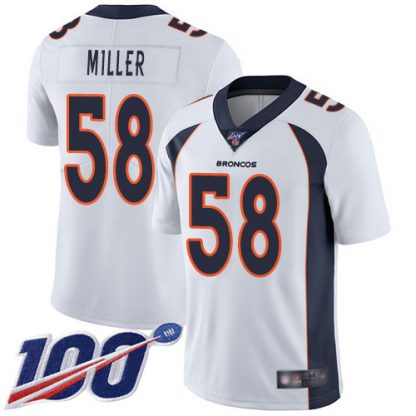 Nike Denver Broncos #58 Von Miller White Men's Stitched NFL 100th Season Vapor Limited Jersey