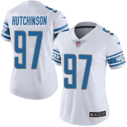 Nike Detroit Lions #97 Aidan Hutchinson White Women's Stitched NFL Vapor Untouchable Limited Jersey