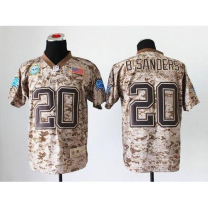 Nike Detroit Lions #20 Barry Sanders Camo Men's Stitched NFL New Elite USMC Jersey