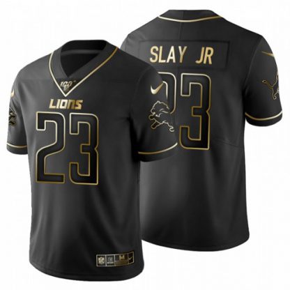 Detroit Detroit Lions #23 Darius Slay Jr Men's Nike Black Golden Limited NFL 100 Jersey