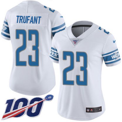Nike Detroit Lions #23 Desmond Trufant White Women's Stitched NFL 100th Season Vapor Untouchable Limited Jersey