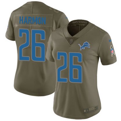 Nike Detroit Lions #26 Duron Harmon Olive Women's Stitched NFL Limited 2017 Salute To Service Jersey