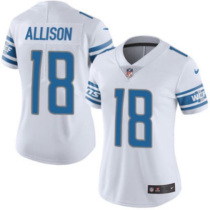 Nike Detroit Lions #18 Geronimo Allison White Women's Stitched NFL Vapor Untouchable Limited Jersey