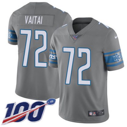 Nike Detroit Lions #72 Halapoulivaati Vaitai Gray Youth Stitched NFL Limited Rush 100th Season Jersey