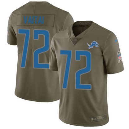 Nike Detroit Lions #72 Halapoulivaati Vaitai Olive Men's Stitched NFL Limited 2017 Salute To Service Jersey