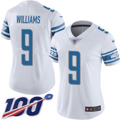 Nike Detroit Lions #9 Jameson Williams White Women's Stitched NFL 100th Season Vapor Untouchable Limited Jersey