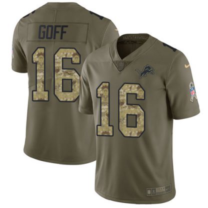 Detroit Detroit Lions #16 Jared Goff Olive/Camo Youth Stitched NFL Limited 2017 Salute To Service Jersey
