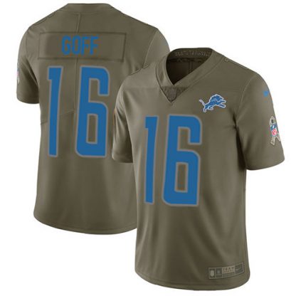 Detroit Detroit Lions #16 Jared Goff Olive Youth Stitched NFL Limited 2017 Salute To Service Jersey