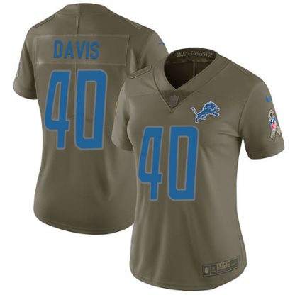 Nike Detroit Lions #40 Jarrad Davis Olive Women's Stitched NFL Limited 2017 Salute to Service Jersey