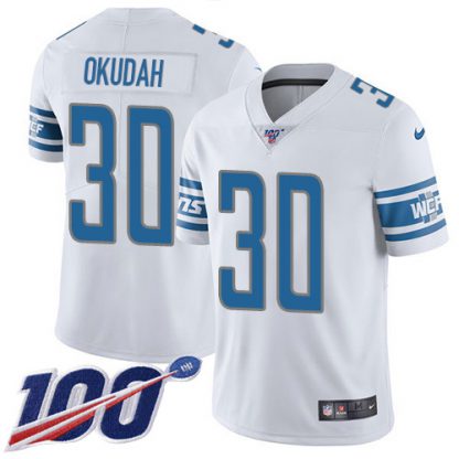 Nike Detroit Lions #30 Jeff Okudah White Youth Stitched NFL 100th Season Vapor Untouchable Limited Jersey