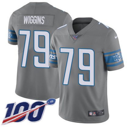 Nike Detroit Lions #79 Kenny Wiggins Gray Youth Stitched NFL Limited Rush 100th Season Jersey