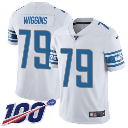 Nike Detroit Lions #79 Kenny Wiggins White Youth Stitched NFL 100th Season Vapor Untouchable Limited Jersey