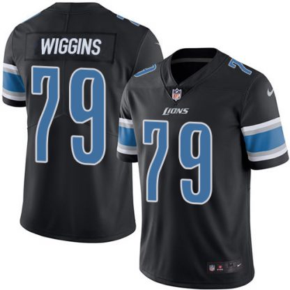 Nike Detroit Lions #79 Kenny Wiggins Black Men's Stitched NFL Limited Rush Jersey