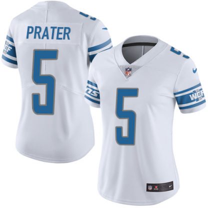 Nike Detroit Lions #5 Matt Prater White Women's Stitched NFL Vapor Untouchable Limited Jersey