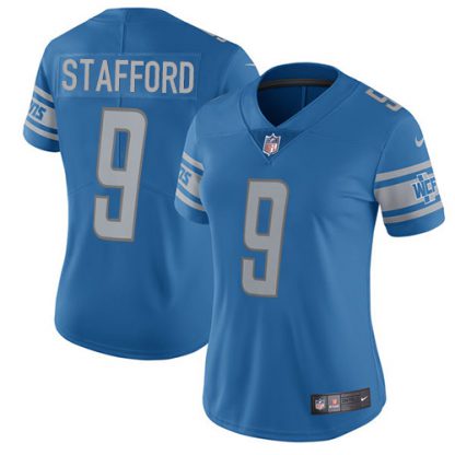 Nike Detroit Lions #9 Matthew Stafford Light Blue Team Color Women's Stitched NFL Vapor Untouchable Limited Jersey
