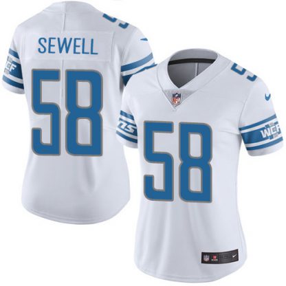 Detroit Detroit Lions #58 Penei Sewell White Women's Stitched NFL Vapor Untouchable Limited Jersey