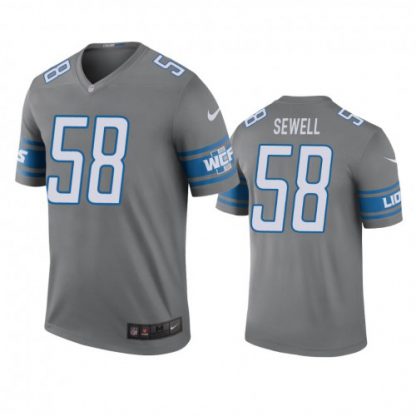 Detroit Detroit Lions #58 Penei Sewell Gray Men's Stitched NFL Limited Rush Jersey