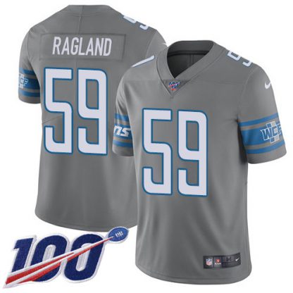 Nike Detroit Lions #59 Reggie Ragland Gray Youth Stitched NFL Limited Rush 100th Season Jersey