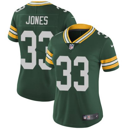 Nike Green Bay Packers #33 Aaron Jones Green Team Color Women's Stitched NFL Vapor Untouchable Limited Jersey