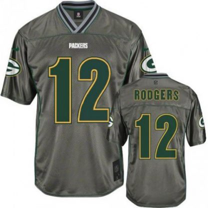 Nike Green Bay Packers #12 Aaron Rodgers Grey Youth Stitched NFL Elite Vapor Jersey