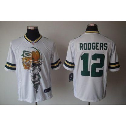 Nike Green Bay Packers #12 Aaron Rodgers White Men's Stitched NFL Helmet Tri-Blend Limited Jersey
