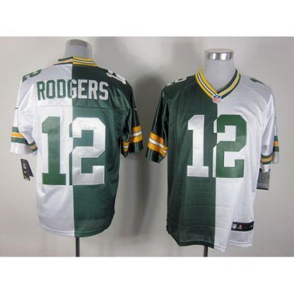 Nike Green Bay Packers #12 Aaron Rodgers Green/White Men's Stitched NFL Elite Split Jersey