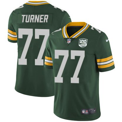 Nike Green Bay Packers #77 Billy Turner Green Team Color Men's 100th Season Stitched NFL Vapor Untouchable Limited Jersey